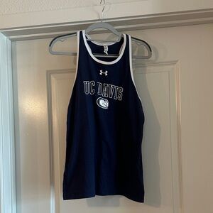 Under Armour Navy and White UC Davis Tank Top